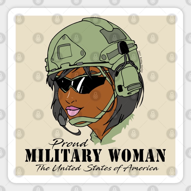 Proud Military Woman V2  (light tees) Magnet by Illustratorator